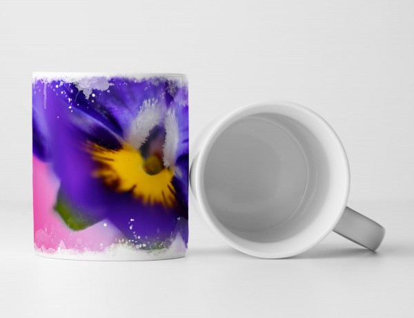 Tasse Geschenk Nahaufnahme einer Irisblüte 