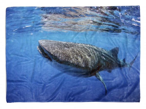 Handtuch Strandhandtuch Saunatuch Kuscheldecke mit Tiermotiv Walhai unter Wasse