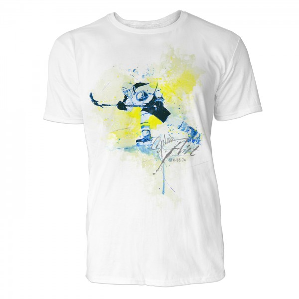 Eishockeyspieler Sinus Art ® T-Shirt Crewneck Tee with Frontartwork