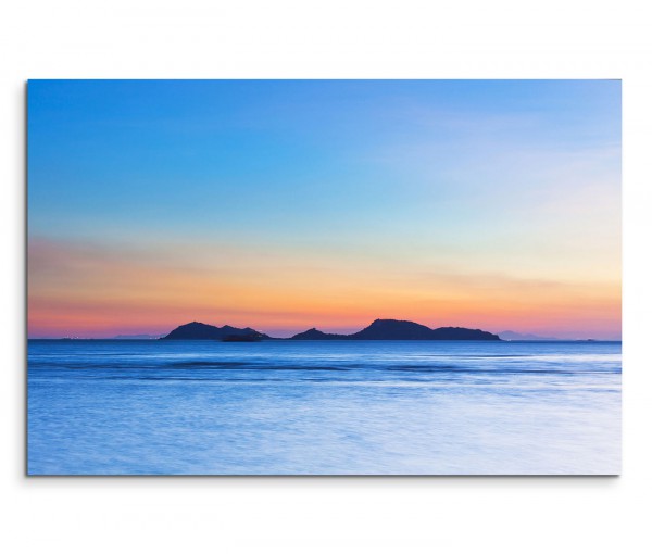 120x80cm Wandbild Insel Meer Abendrot