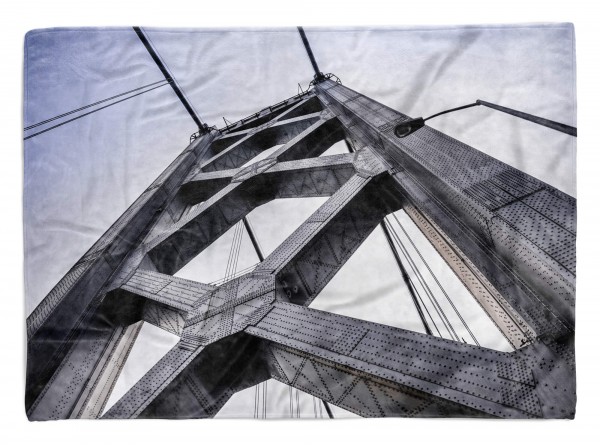 Handtuch Strandhandtuch Saunatuch Kuscheldecke mit Fotomotiv Brooklyn Bridge Ko