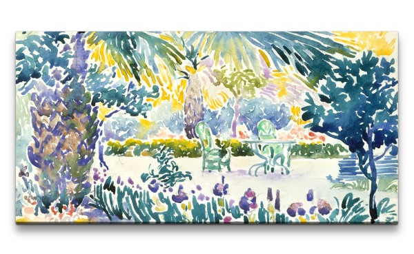 Remaster 120x60cm Henri Edmond Cross weltberühmtes Wandbild Impressionismus Farbenfroh Garden of the
