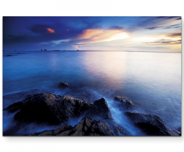 Landschaftsfotografie  idyllischer Sonnenuntergang über dem Meer - Leinwandbild