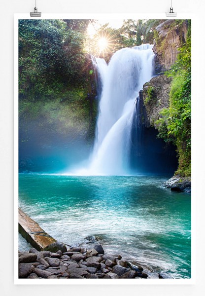 Landschaftsfotografie  Wasserfall im Regenwald 60x90cm Poster
