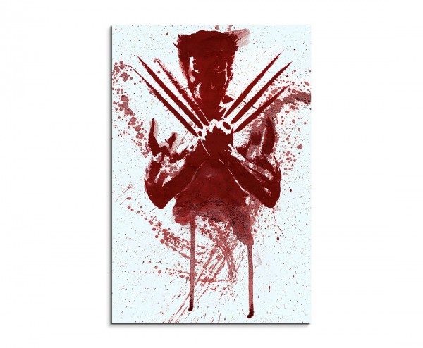 The Wolverine 90x60cm Aquarell Art Leinwandbild