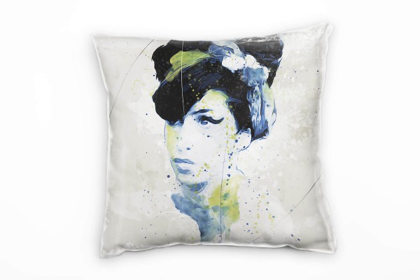Amy Winehouse Deko Kissen Bezug 40x40cm für Couch Sofa Lounge Zierkissen
