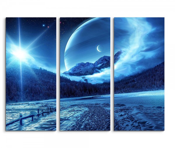 Ice Cold Planets Fantasy Art 3x90x40cm