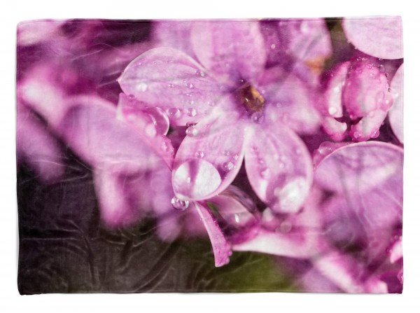 Handtuch Strandhandtuch Saunatuch Kuscheldecke mit Fotomotiv Blumen Blüten Rege