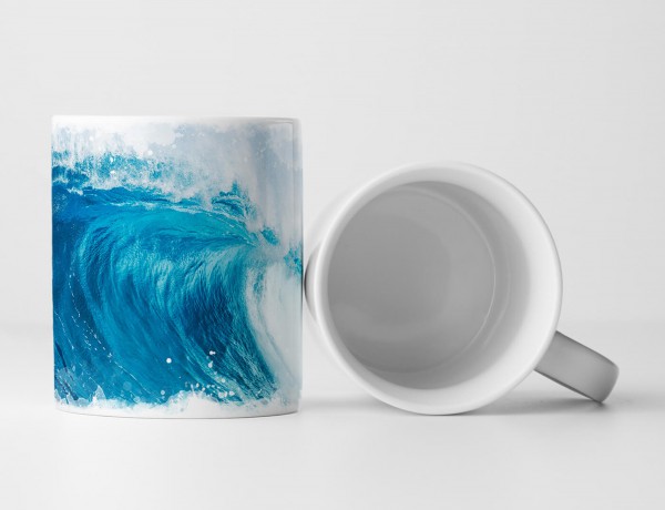 Tasse Geschenk Landschaftsfotografie – Blaue Meereswelle
