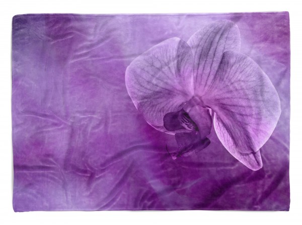 Handtuch Strandhandtuch Saunatuch Kuscheldecke mit Fotomotiv Orchidee Blume Blü