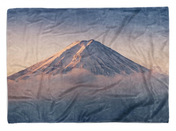 Handtuch Strandhandtuch Saunatuch Kuscheldecke mit Fotomotiv Fuji Vulkan Japan Wolken
