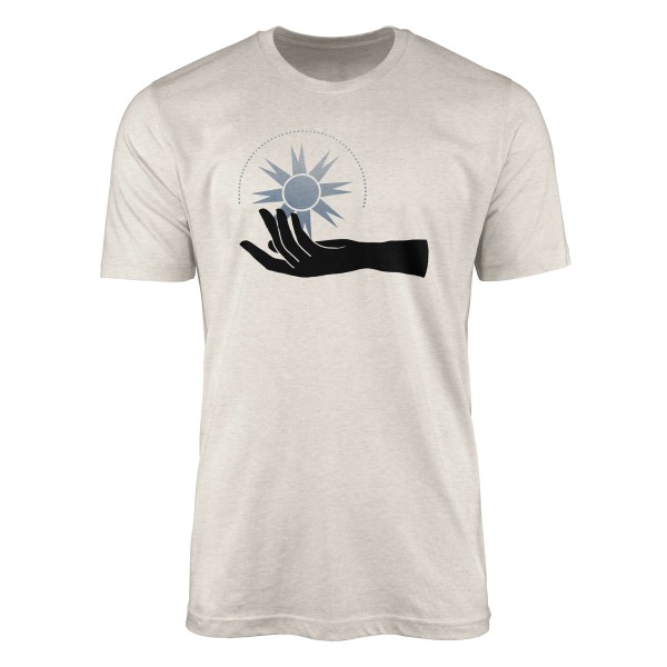 Herren Shirt 100% gekämmte Bio-Baumwolle T-Shirt Hand Stern Astrologie Motiv Nachhaltig Ökomode aus