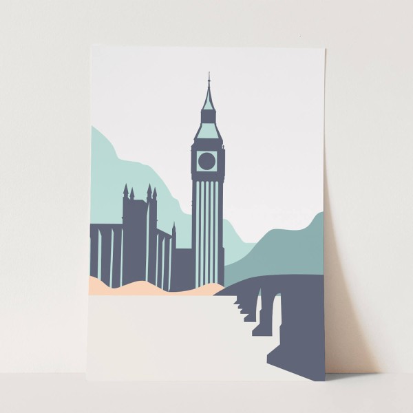 Big Ben London Illustration Dekorativ Minimal