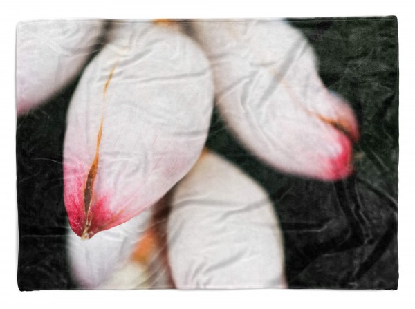 Handtuch Strandhandtuch Saunatuch Kuscheldecke mit Fotomotiv weiße Blume Blüte