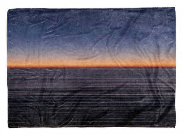 Handtuch Strandhandtuch Saunatuch Kuscheldecke mit Fotomotiv Horizont Abstrakt Meer