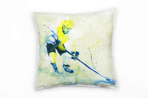 Eishockey Deko Kissen Bezug 40x40cm für Couch Sofa Lounge Zierkissen