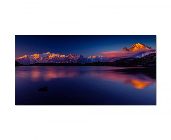 120x80cm Mont Blanc Berge See Abendrot
