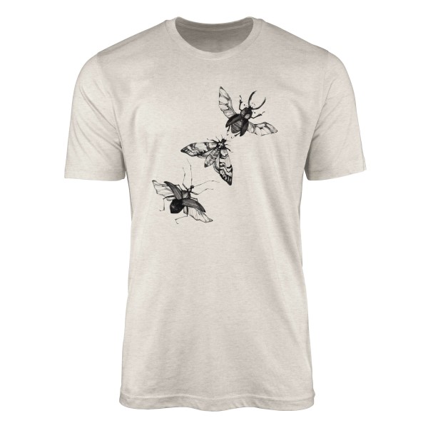 Herren Shirt 100% Bio-Baumwolle T-Shirt Aquarell Motiv Käfer Insekten Farbe Nachhaltig Organic Ökom