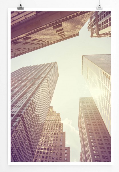 Architekturfotografie Wolkenkratzer in Manhattan NYC USA 60x90cm Poster
