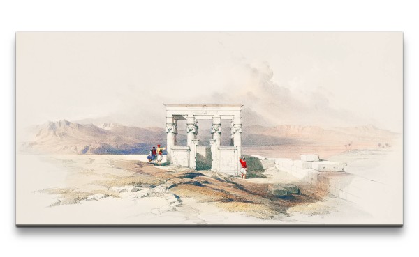 Remaster 120x60cm Alte Illustration Ägypten Wüste Sand Wunderschön Tempel