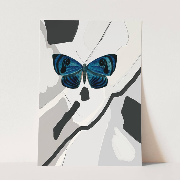 Wandbild blauer Schmetterling einzigartiges Design Kunstvoll