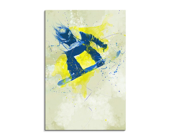 Snowboarding 90x60cm SPORTBILDER Paul Sinus Art Splash Art Wandbild Aquarell Art