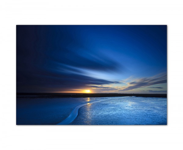 120x80cm Sonnenuntergang Strand dunkel