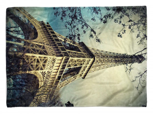 Handtuch Strandhandtuch Saunatuch Kuscheldecke mit Fotomotiv Eiffelturm Paris H