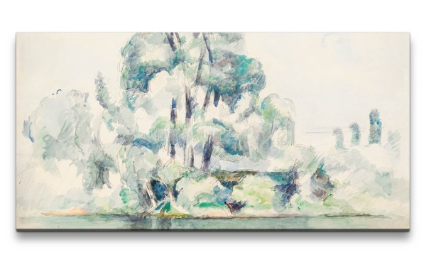 Remaster 120x60cm Paul Cézanne weltberühmtes Wandbild Banks of the Seine at Médan