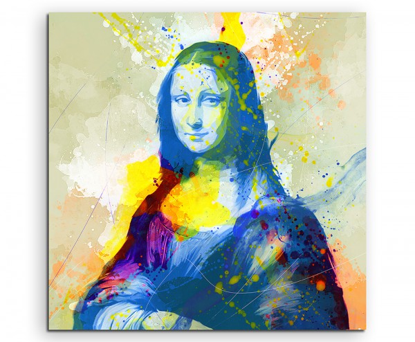 Mona Lisa 60x60cm Aquarell Art Leinwandbild