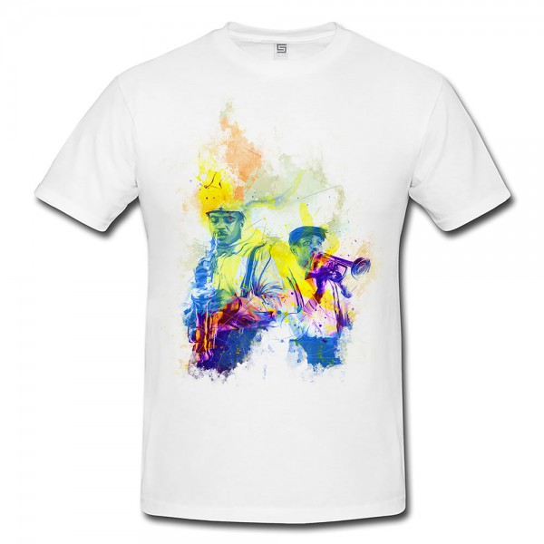 Jazz Spieler Herren T- Shirt , Stylisch aus Paul Sinus Aquarell Color