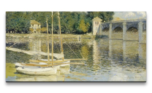 Remaster 120x60cm Claude Monet Impressionismus weltberühmtes Wandbild The Argenteuil Bridge