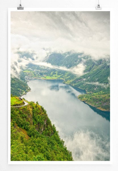 60x90cm Landschaftsfotografie Poster Norwegischer Fjord
