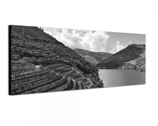 150x50cm Portugal Weinbaugebiet Fluss Wolken