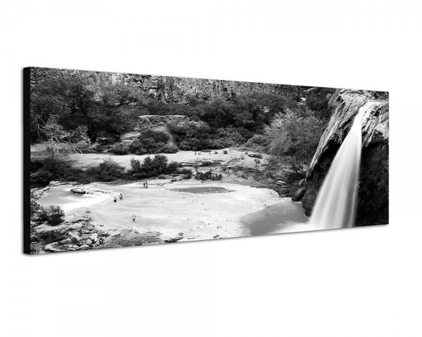 150x50cm Indien Wasserfall Lagune Felsen Natur