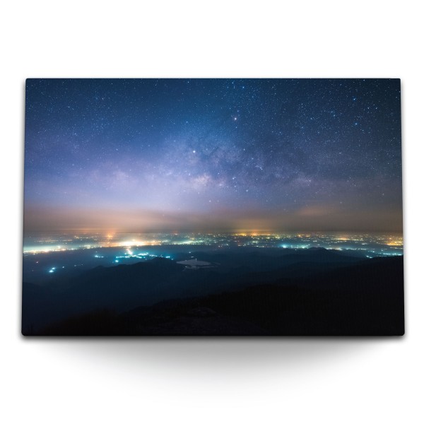 120x80cm Wandbild auf Leinwand Astrofotografie Nachthimmel Sternenhimmel Sterne Milchstraße