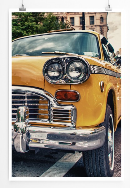 90x60cm Poster Fotografie Vintage Taxi in New York City