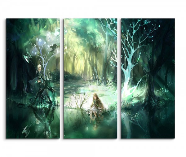 Pixies In The Forest Fantasy Art 3x90x40cm