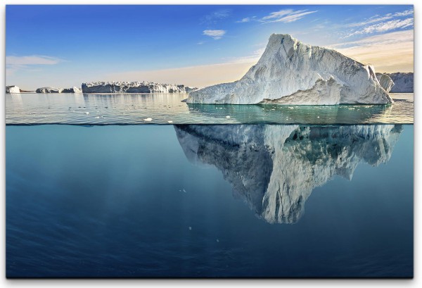 Eisberg im Wasser Wandbild in verschiedenen Größen