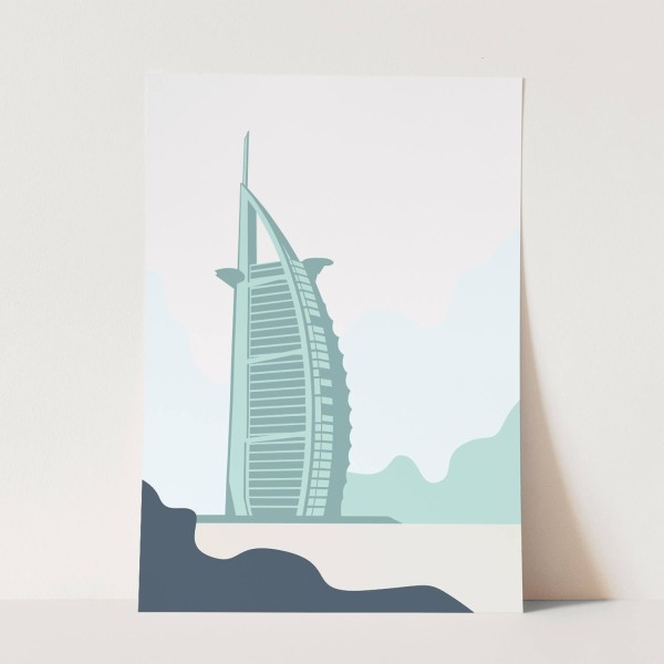 Dubai Burj al Arab Illustration Minimal Dekorativ Modern