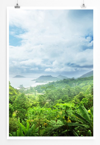 90x60cm Poster Dschungel auf den Seychellen Inseln