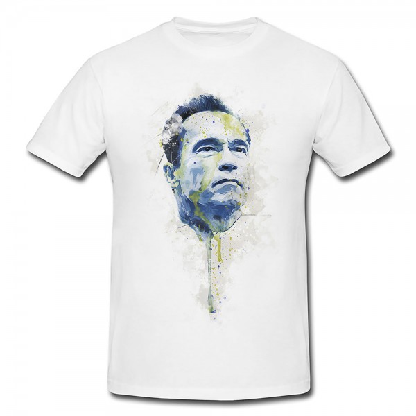 Arnold Schwarzenegger I Premium Motiv aus Paul Sinus Aquarell - Herren und Damen Shirt weiss