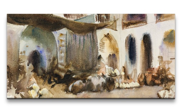 Remaster 120x60cm John Singer weltberühmtes Gemälde zeitlose Kunst Marokko Innenstadt