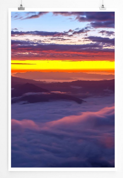 Landschaftsfotografie 60x90cm Poster Hellblauer Himmel über den Wolken