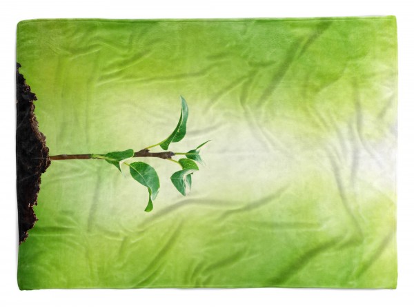 Handtuch Strandhandtuch Saunatuch Kuscheldecke mit Fotomotiv Grüne Pflanze Sonn