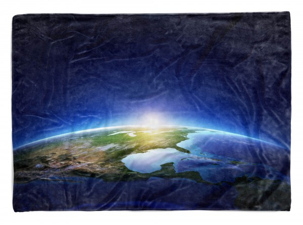 Handtuch Strandhandtuch Saunatuch Kuscheldecke mit Fotomotiv Erde Planet Sonnen