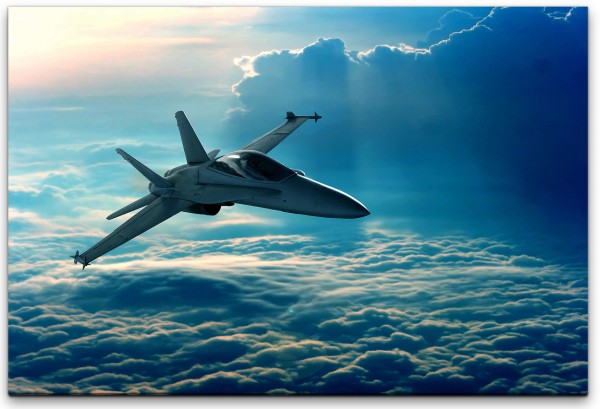 Kampfjet über den Wolken Wandbild in verschiedenen Größen
