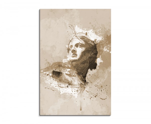 Griechische Statue II 90x60cm Aquarell Art Leinwandbild Sepia