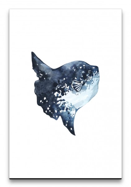 Mondfisch Blau Ozean Fisch Wasserfarben Kunstvoll Modern