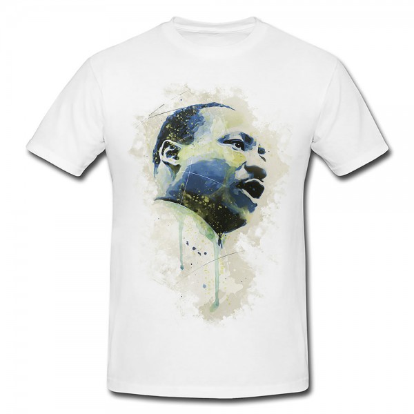 Martin Luther King Premium Herren und Damen T-Shirt Motiv aus Paul Sinus Aquarell